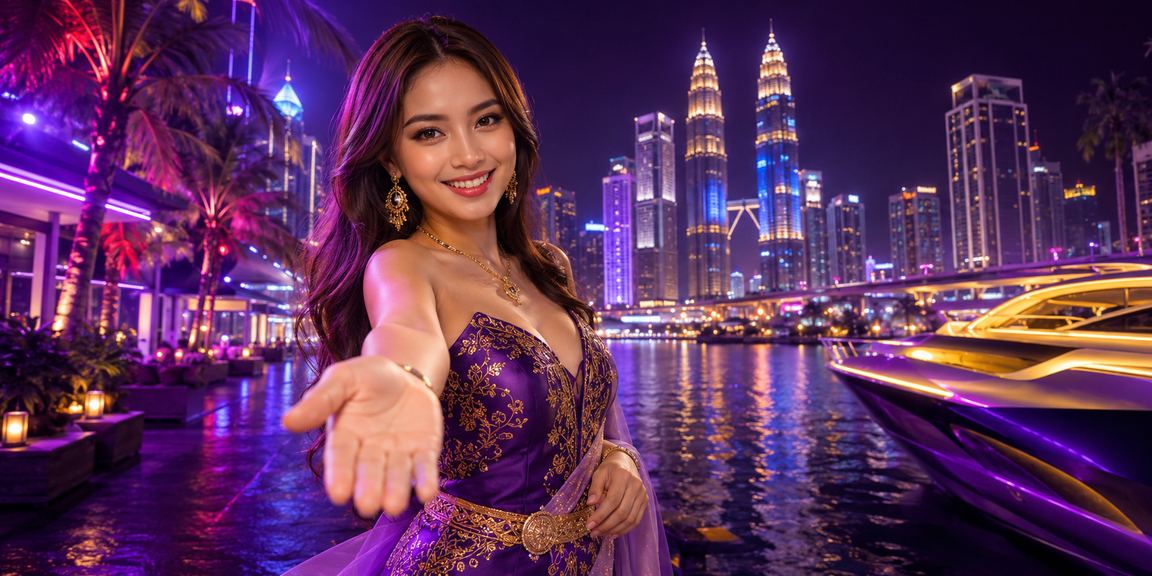 Suasana permainan kasino baccarat bergaya Melayu di Kuala Lumpur malam hari